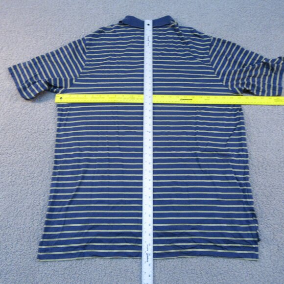 Polo Golf Ralph Lauren Men's Polo Shirt Large Blue Striped Kiawah Golfer Shirt - Picture 10 of 11